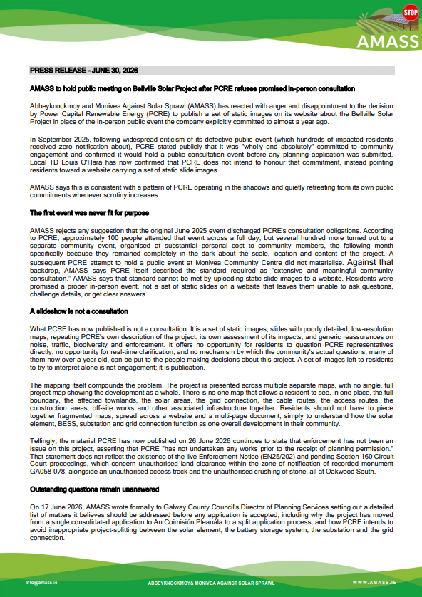 30 June 2026 – AMASS Press Release on Bellville Solar Project consultation