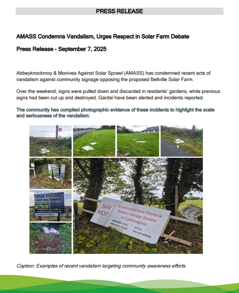 Press Release - Vandalism