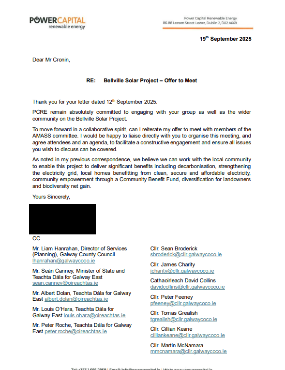 PCRE Letter to AMASS, September 19, 2025