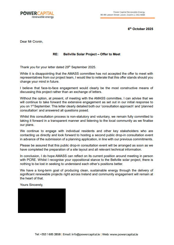 PCRE Letter to AMASS, October 6, 2025